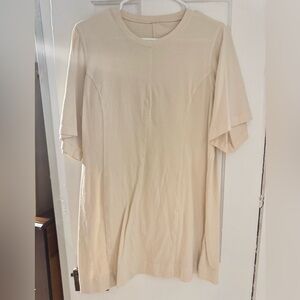 Amazon Cream Short Sleeve Mini Dress